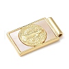 Brass Pave Natural White Shell Religion Rectangle Pendants KK-Q068-32B-G-3