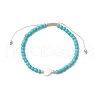 2Pcs 2 Colors Synthetic Turquoise Beads Bracelets BJEW-JB11612-3