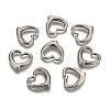 Tarnish Resistant Handmade Valentines Day Gifts Ideas for Him 201 Stainless Steel Open Heart Pendants STAS-Q111-1