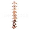 Brass & Cherry Quartz Rose Quartz Natural Red Rainbow Jasper Finger Rings for Women RJEW-JR00872-4