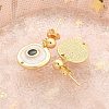 Real 18K Gold Plated Brass Enamel Dangle Stud Earrings Findings KK-B124-09G-01-3