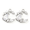 Brass Micro Pave Cubic Zirconia Charm KK-E090-29P-1