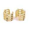 Rack Plating Brass Cubic Zirconia Ear Earrings EJEW-S219-08G-2