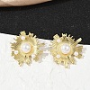 Brass ABS Imitation Pearl Stud Earrings EJEW-M082-06G-4