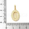 Brass Pave Natural White Shell Pendants KK-S522-07B-G-3