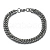 304 Stainless Steel Curb Chain Bracelets STAS-B020-08EB-1