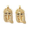 Brass Micro Pave Cubic Zirconia Pendants KK-K355-24G-1