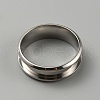 304 Stainless Steel Grooved Finger Ring Settings RJEW-WH0010-08E-P-2