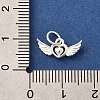 925 Sterling Silver Angel Wings Heart Charms STER-L066-04S-3