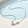925 Sterling Silver Pave Clear Cubic Zirconia Heart Pendant Necklaces for Women NJEW-D315-04P-2