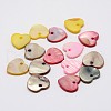Dyed Natural Heart Shell Pendants X-SHEL-P003-05-1