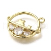 Rack Plating Brass Micro Pave Cubic Zirconia Pendants KK-M014-09G-2