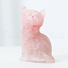 Natural Rose Quartz Chip & Resin Craft Display Decorations DJEW-PW0021-31C-1