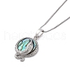 Rack Plating Natural Paua Shell Pendants Necklace NJEW-B104-01P-2