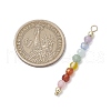 Natural Agate & Carnelian & Green Aventurinee & Aquamarine & Amethyst Faceted Round Beaded Chakra Pendants PALLOY-JF03450-3