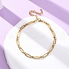 304 Stainless Steel Long Oval Link Chain Anklets AJEW-A057-10G-1