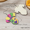 Wood Feather Dangle Earrings for Carnival Party KF5702-6-1