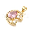 Brass Micro Pave Cubic Zirconia Pendants KK-K401-11G-2
