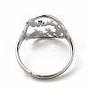 304 Stainless Steel Bat Adjustable Ring for Women RJEW-B027-04P-3