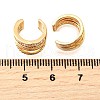 Brass Micro Pave Clear Cubic Zirconia Cuff Earrings EJEW-F370-29G-4