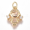 Brass Micro Pave Cubic Zirconia Pendants ZIRC-G168-51G-02-1