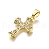 Brass Micro Pave Cubic Zirconia Pendants KK-Z100-38G-05-2