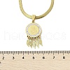 304 Stainless Steel Clear Cubic Zirconia Flat Round Virgin with Feather Pendant Necklaces NJEW-H055-04G-5