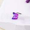 Bohemian Style 304 Stainless Steel & Deep Pink Resin L-Shaped Nose Rings FS-WG96CDA-12-1