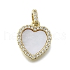 Brass Micro Pave Cubic Zirconia Pendants KK-V010-05G-02-1