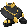 Teardrop Alloy Pendant Necklaces & Stud Earrings & Rings & Bangles Sets FS-WG5D99A-05-1