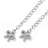 Brass Micro Pave Cubic Zirconia Ends with Chains KK-U043-06P-2