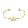 Rack Plating Brass Knot Open Cuff Bangle for Women BJEW-M228-01G-2