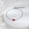 Stylish Stainless Steel Red Heart Link Bracelets IT4999-1-1