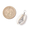 Natural Cowrie Shell & Alloy Sea Animals Pendants PALLOY-JF03751-04-2