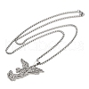 304 Stainless Steel Archangel Saint Michael Pendant Necklaces NJEW-K283-10P-2