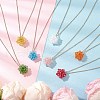 7Pcs 7 Colors Handmade Glass Seed Beaded Star Pendant 304 Stainless Steel Cable Chain Necklaces for Women NJEW-MZ00118-1