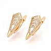 Brass Micro Pave Cubic Zirconia Hoop Earring Finding KK-N261-42G-1