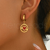 Stainless Steel Flat Round with Hollow Heart Hoop Earrings Daily Holiday Accessories OM1741-3-4