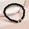 Alloy Resin Round Beaded Stretch Bracelets WG611D6-04-1