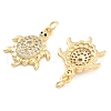 Brass Pave Clear Cubic Zirconia Pendants KK-U009-12A-G-2