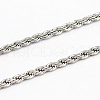 Tarnish Resistant 304 Stainless Steel Rope Chains CHS-O005-43H-1