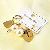 304 Stainless Steel Plastic Imitation Pearl Hoop Earrings EJEW-D308-06PG-5