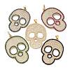 Brass Micro Pave Cubic Zirconia Pendants KK-U076-01G-1