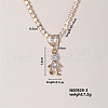 Shiny Family Theme Brass Micro Pave Cubic Zirconia Pendant Necklaces VW3054-3-1