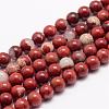 Natural Red Jasper Bead Strands G-K153-B19-6mm-1