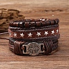 Braided Imitation Leather Cord Bracelets for Men PW-WG8BEF8-03-1