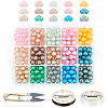 DIY Opaque Spray Painted Glass Beads Stretch Bracelet Making Kits DIY-FH0001-029-1