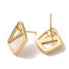 Golden Brass Micro Pave Cubic Zirconia Stud Earring Findings KK-P253-04A-G-2