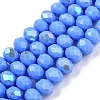 Electroplate Opaque Solid Color Glass Beads Strands EGLA-A044-P6mm-L17-1