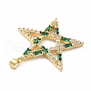Rack Plating Brass Micro Pave Cubic Zirconia Pendants KK-E281-09G-04-3